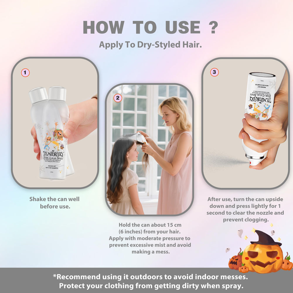 Amzsudy temporary hair color spray for non-permanent, washable styling.