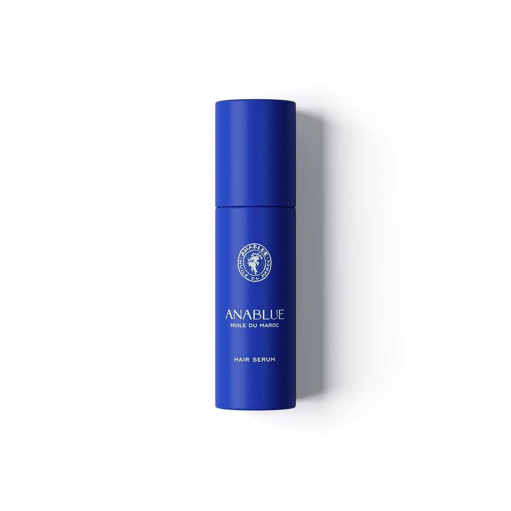 Anablue Hair Serum non-oily finish shown on sleek strands.