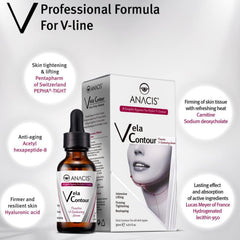 Morning routine with Anacis serum applied under the chin for neck care