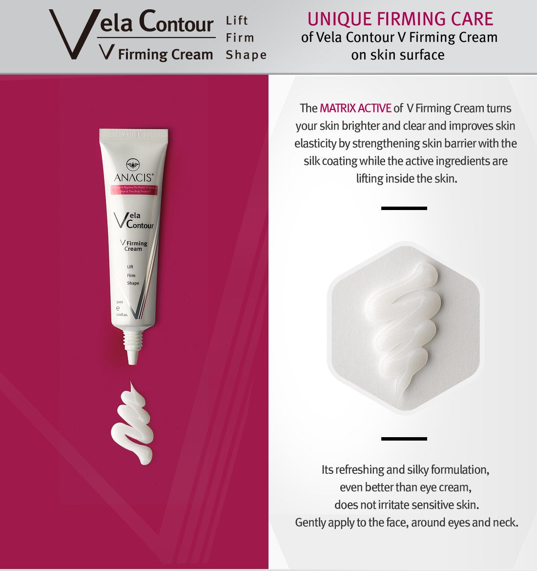 Anacis V-line sculpting action along chin and neck