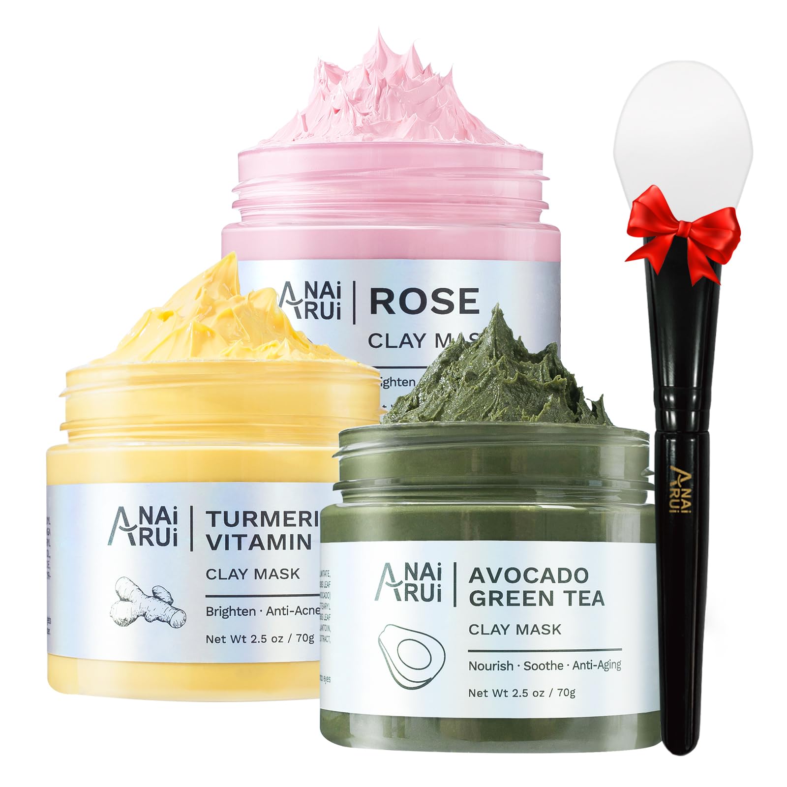 ANAI RUI 3-pack clay mask set packaging showing gift-ready presentation