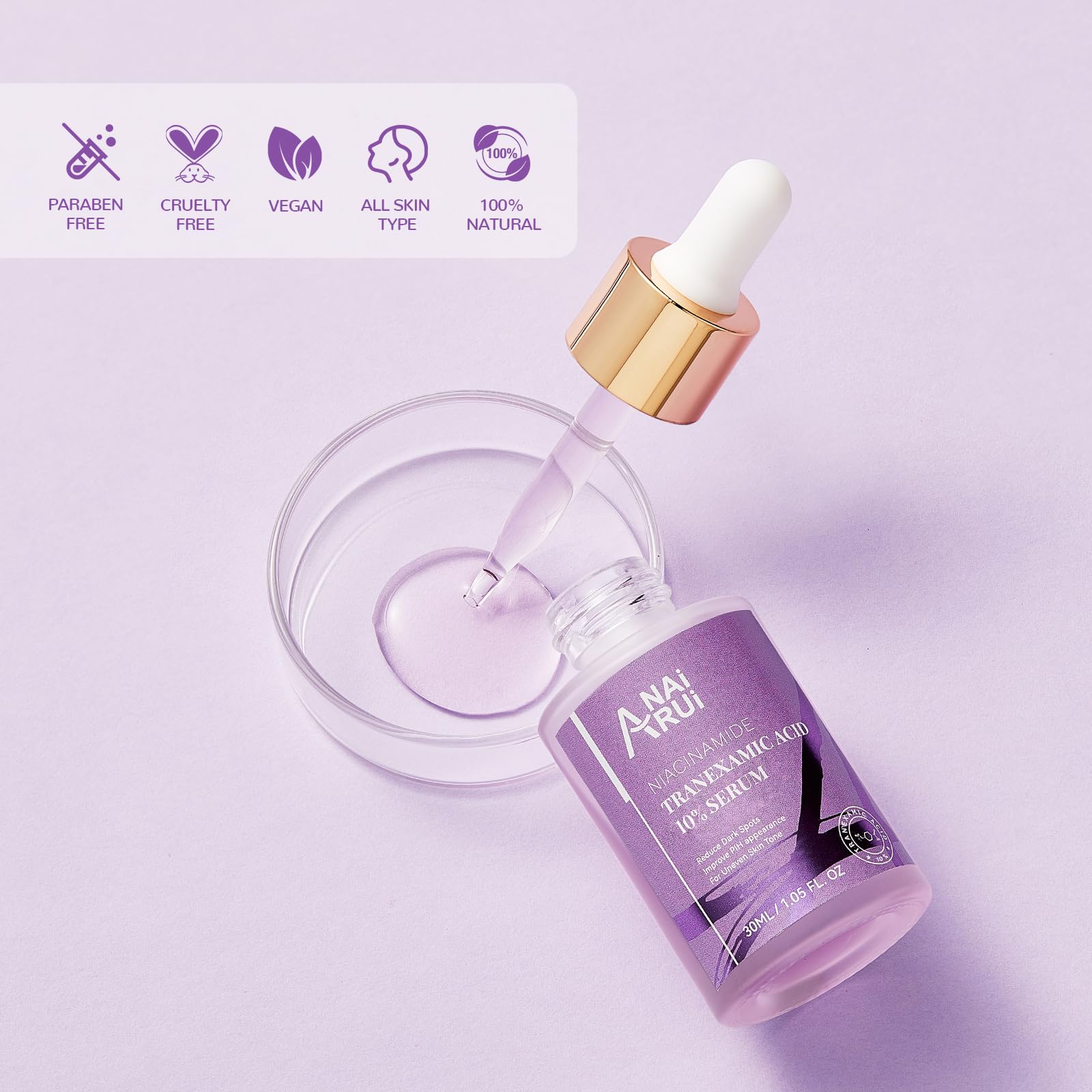 ANAI RUI Arbutin aids in evening out tone with regular use.