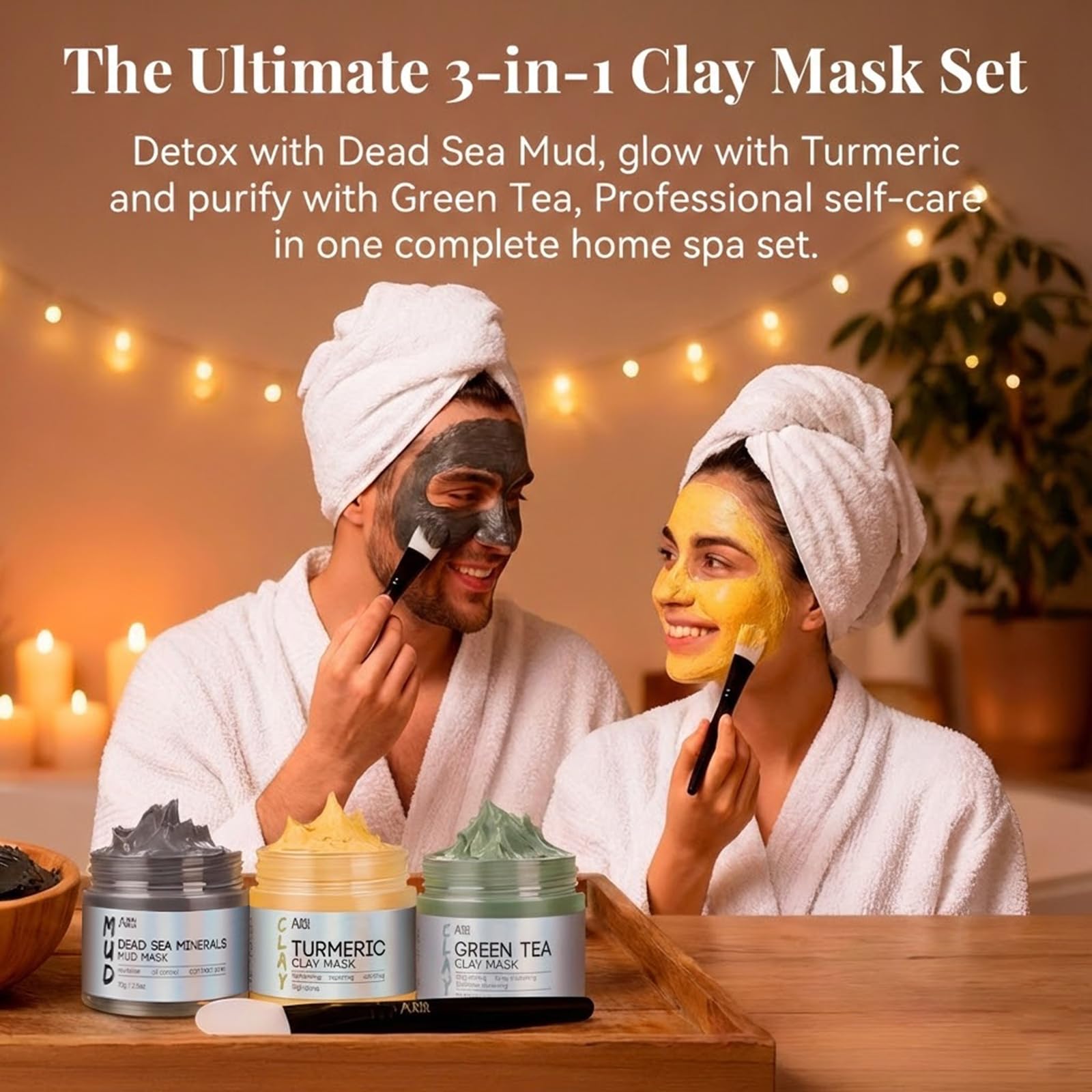 ANAI RUI green tea clay mask application reduces shine and oil for a fresh look.
