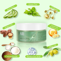 ANAI RUI Green Tea Mask pore minimizer close-up for smoother skin.