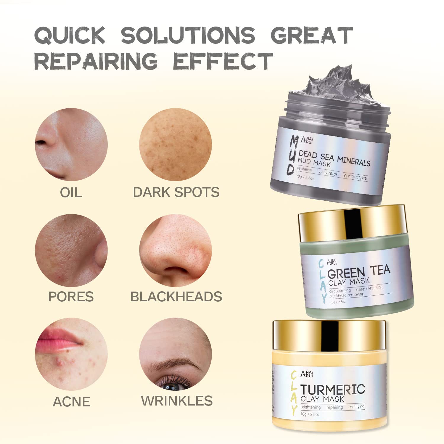 ANAI RUI hyaluronic acid infused masks close-up highlighting hydration benefits.