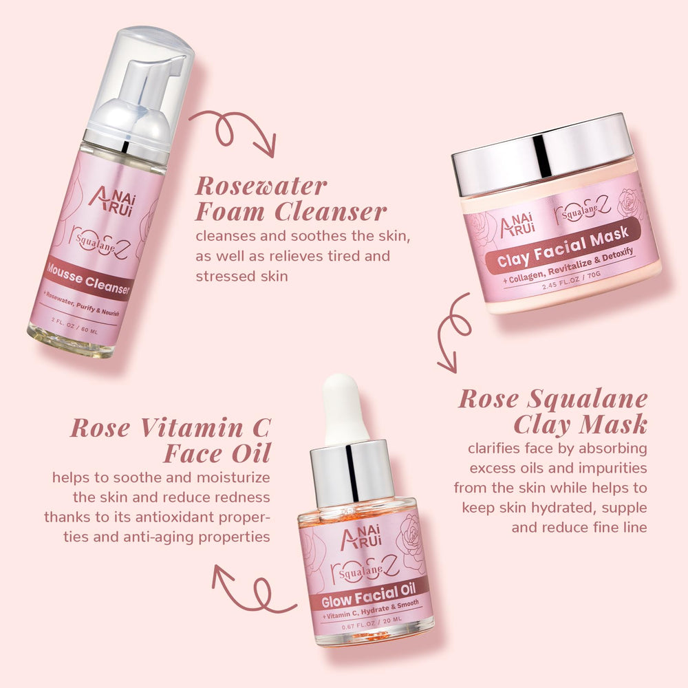 ANAI RUI Rose Clay Mask with Squalane for purified, softened skin