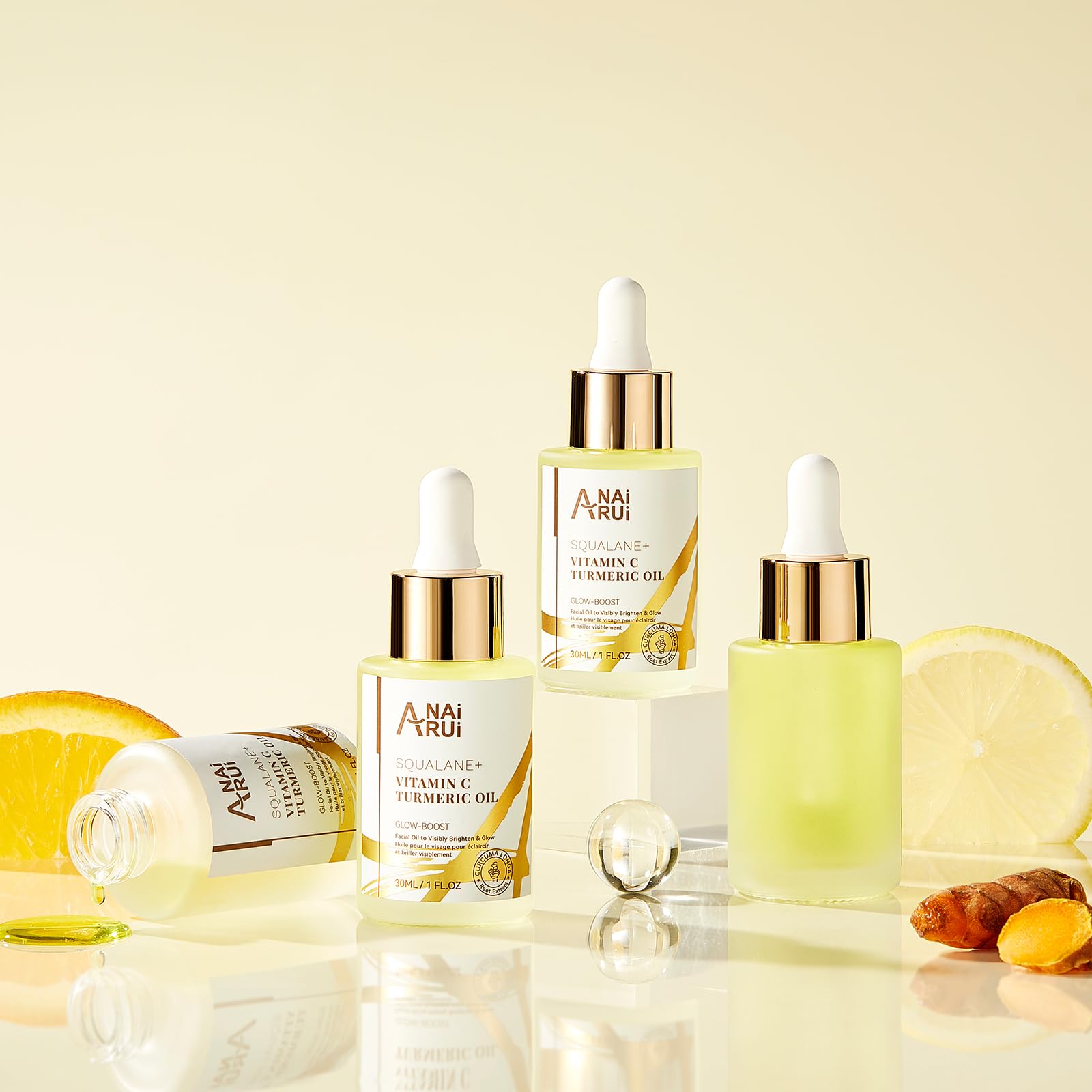 ANAI RUI Squalane Vitamin C Turmeric oil with soft natural scent