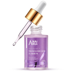 ANAI RUI tranexamic serum bottle on a clean vanity to brighten uneven skin tone.