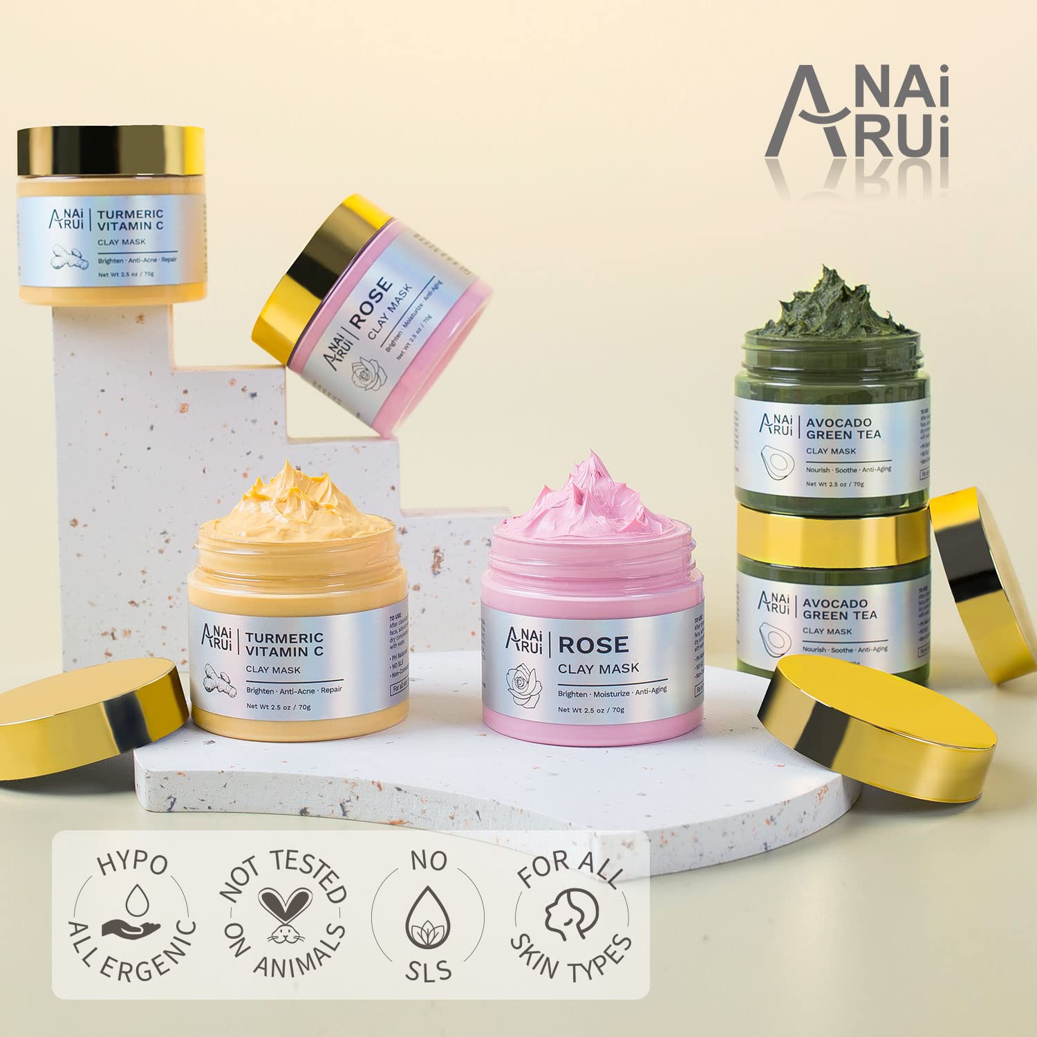 ANAI RUI usage steps image showing a 15-minute facial treatment