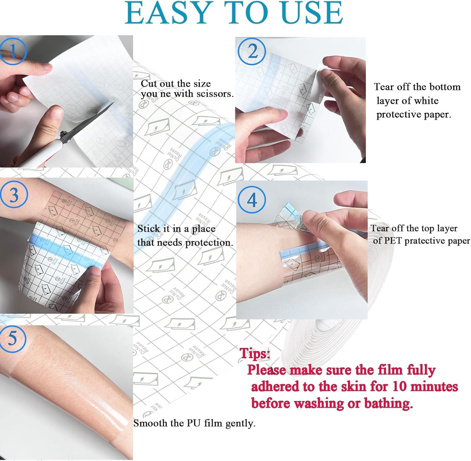 ANAMPION bandage adheres well in shower, maintaining protection during water exposure