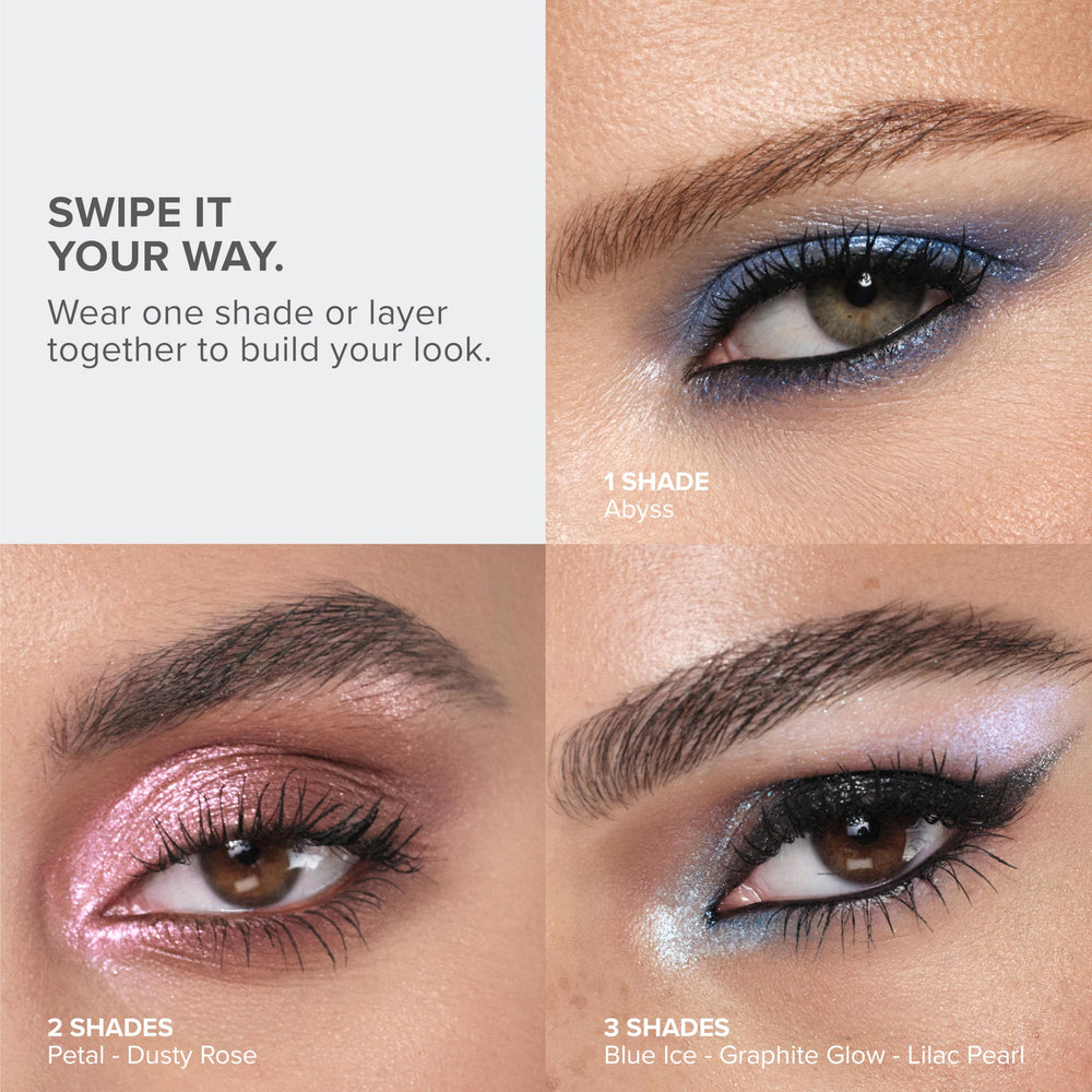 Anastasia Beverly Hills GLIDR Shadow Stick Abyss final look delivers bold, long-wear color.