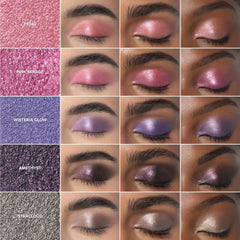 Upper lid application of Pink Mirage creating precise definition.