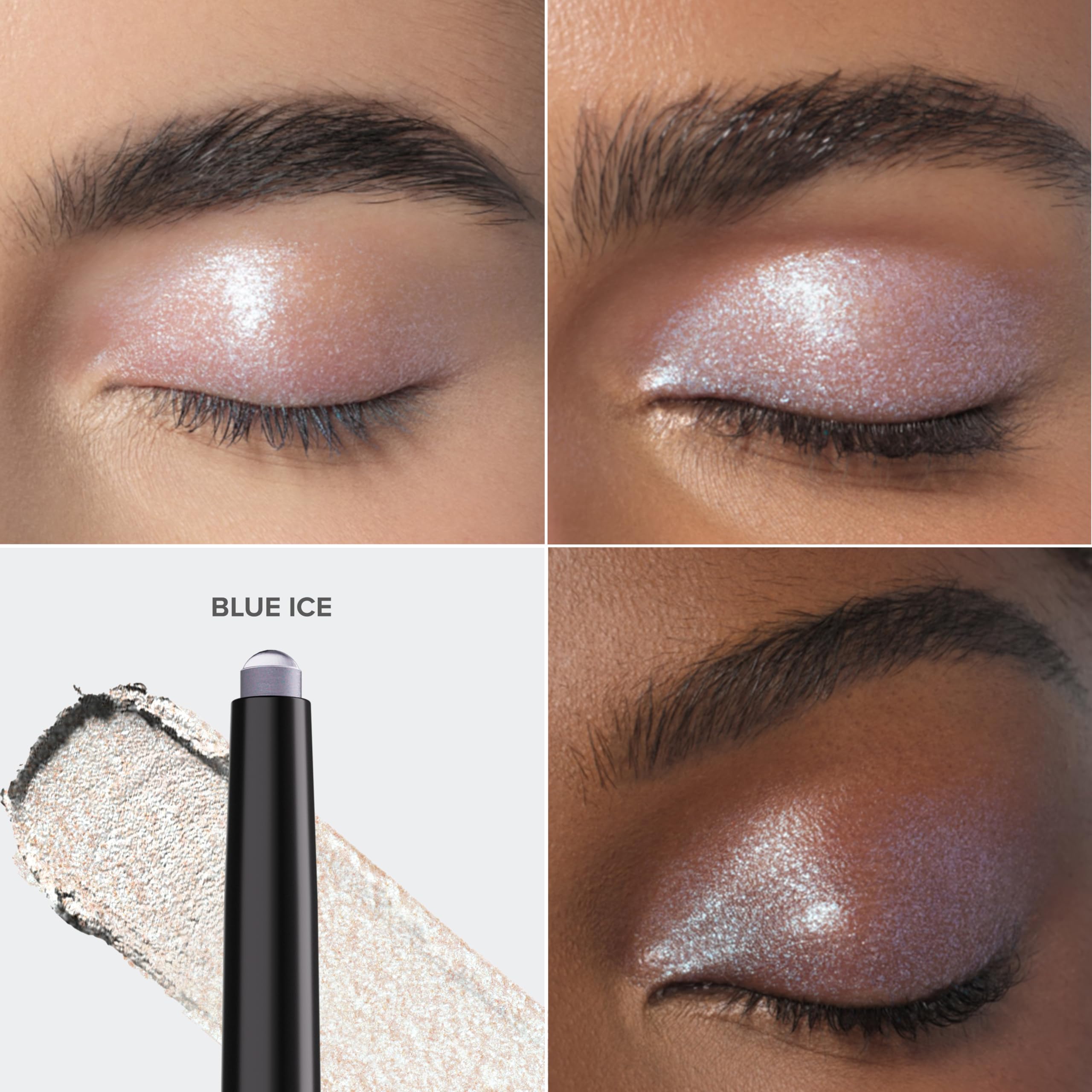 Anastasia Beverly Hills GLIDR Shadow Stick Blue Ice swiping on eyelid for instant color