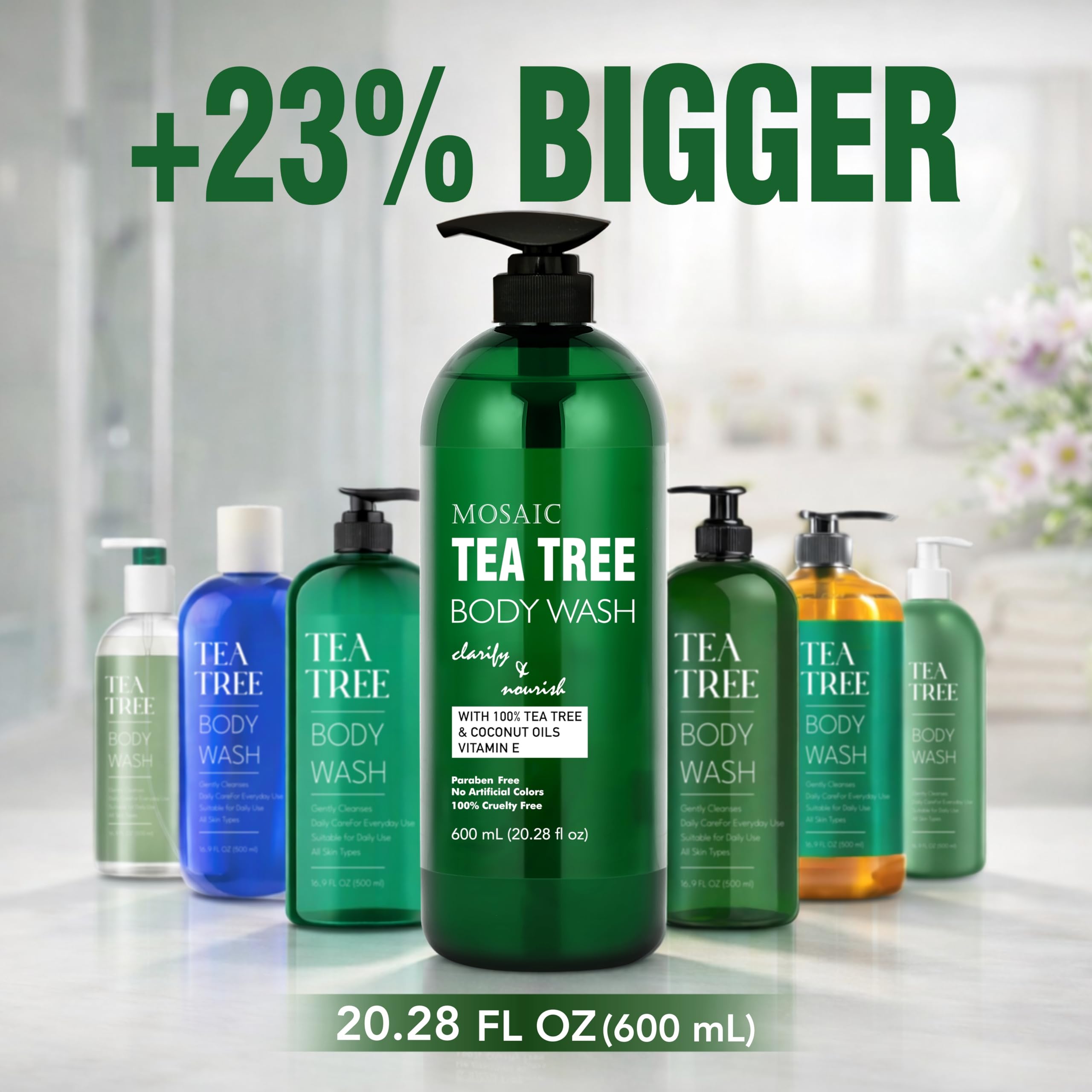 AnatoliaDaphne Tea Tree Body Wash bottle cap close-up for secure dispensing