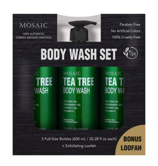 AnatoliaDaphne Tea Tree Body Wash pour demonstrates easy rinse and lather