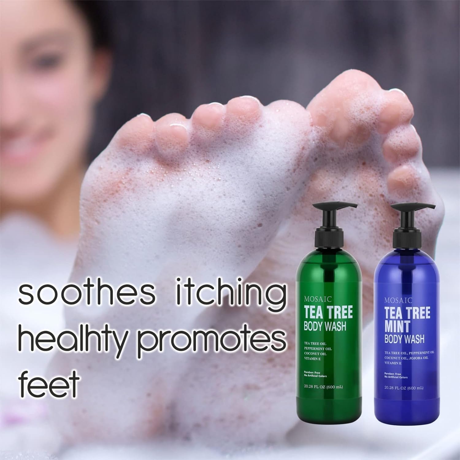 AnatoliaDaphne Tea Tree Body Wash pack of 3 bottles on shelf