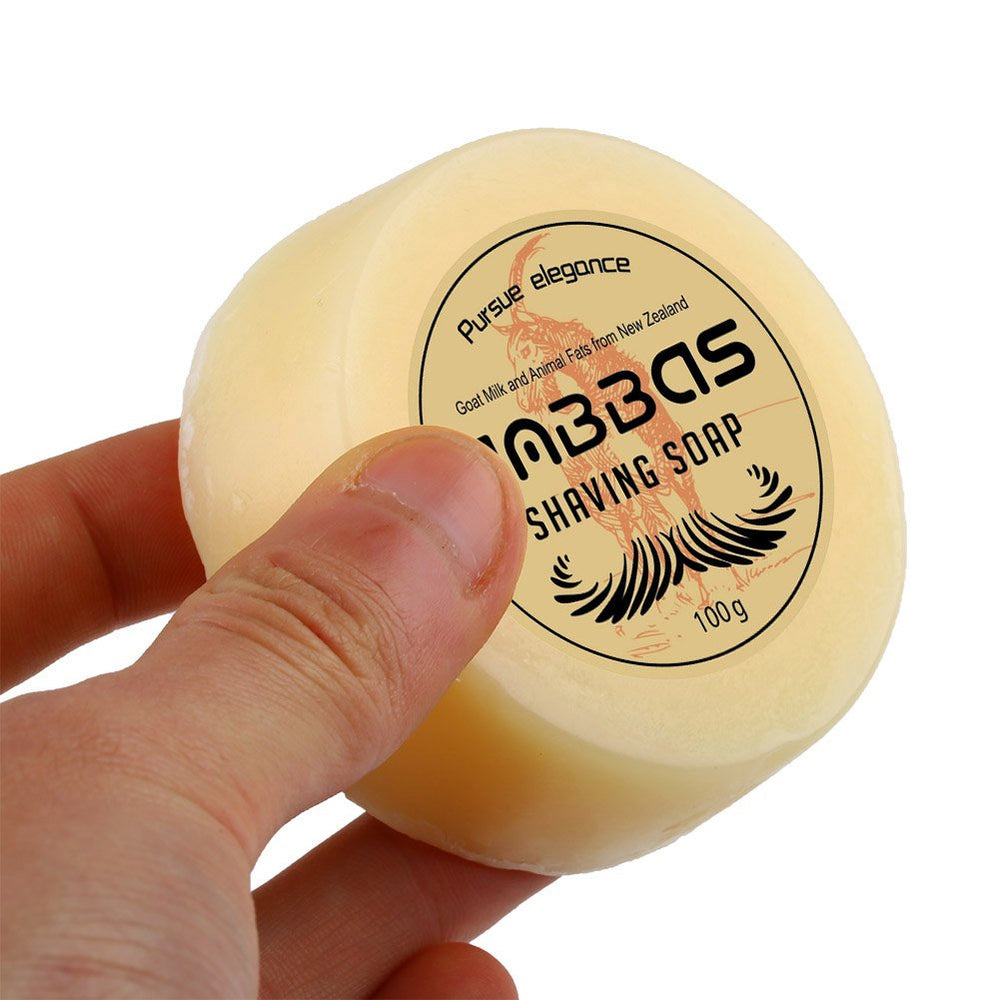 Anbbas goat milk shaving soap packaging box emphasizes premium set