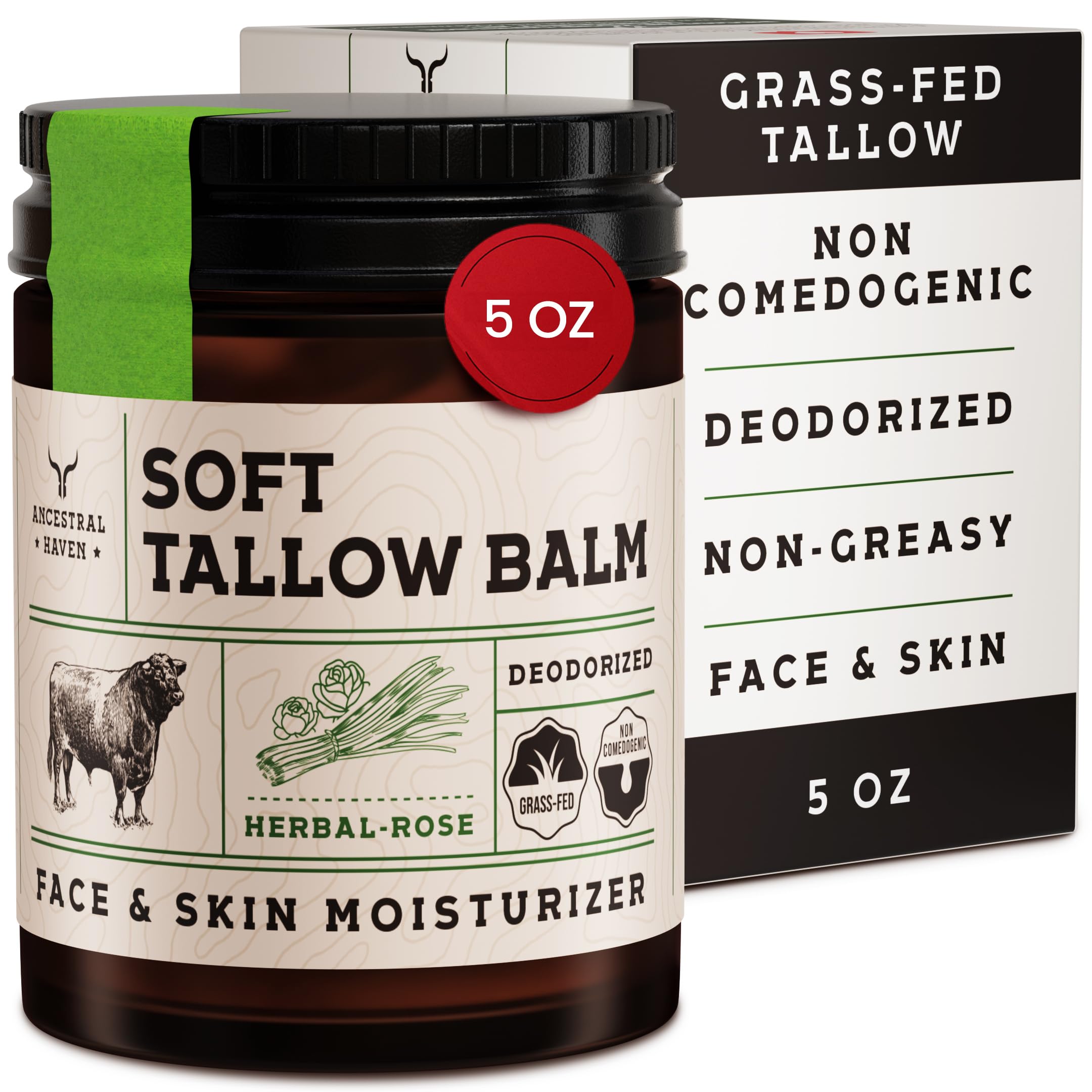Ancestral Haven beef tallow face balm for daily hydration and gentle nourishment.