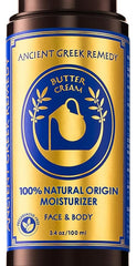 Ancient Greek Remedy face moisturizer bottle provides daily hydration for dry skin.