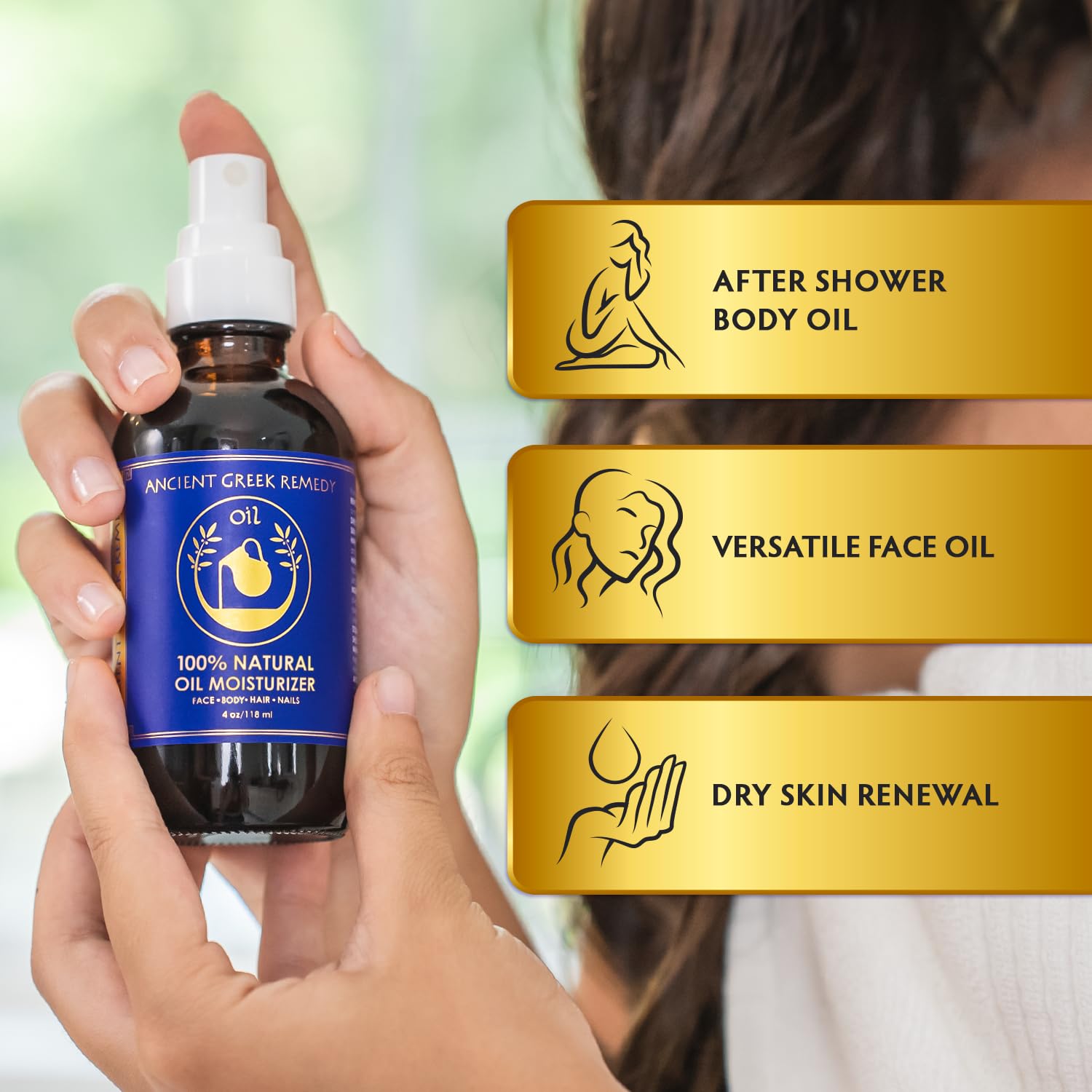 Ancient Greek Remedy oil blend with almond jojoba olive lavender and vitamin E for nourishment