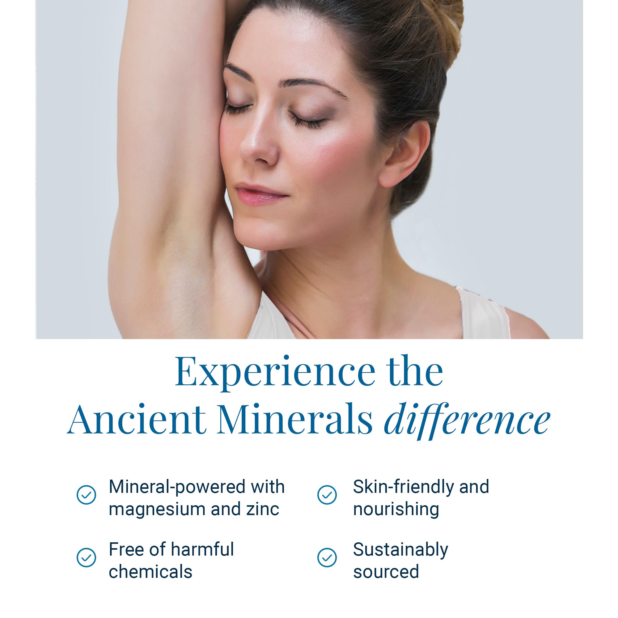Ancient Minerals clean-label formula designed for sensitive skin