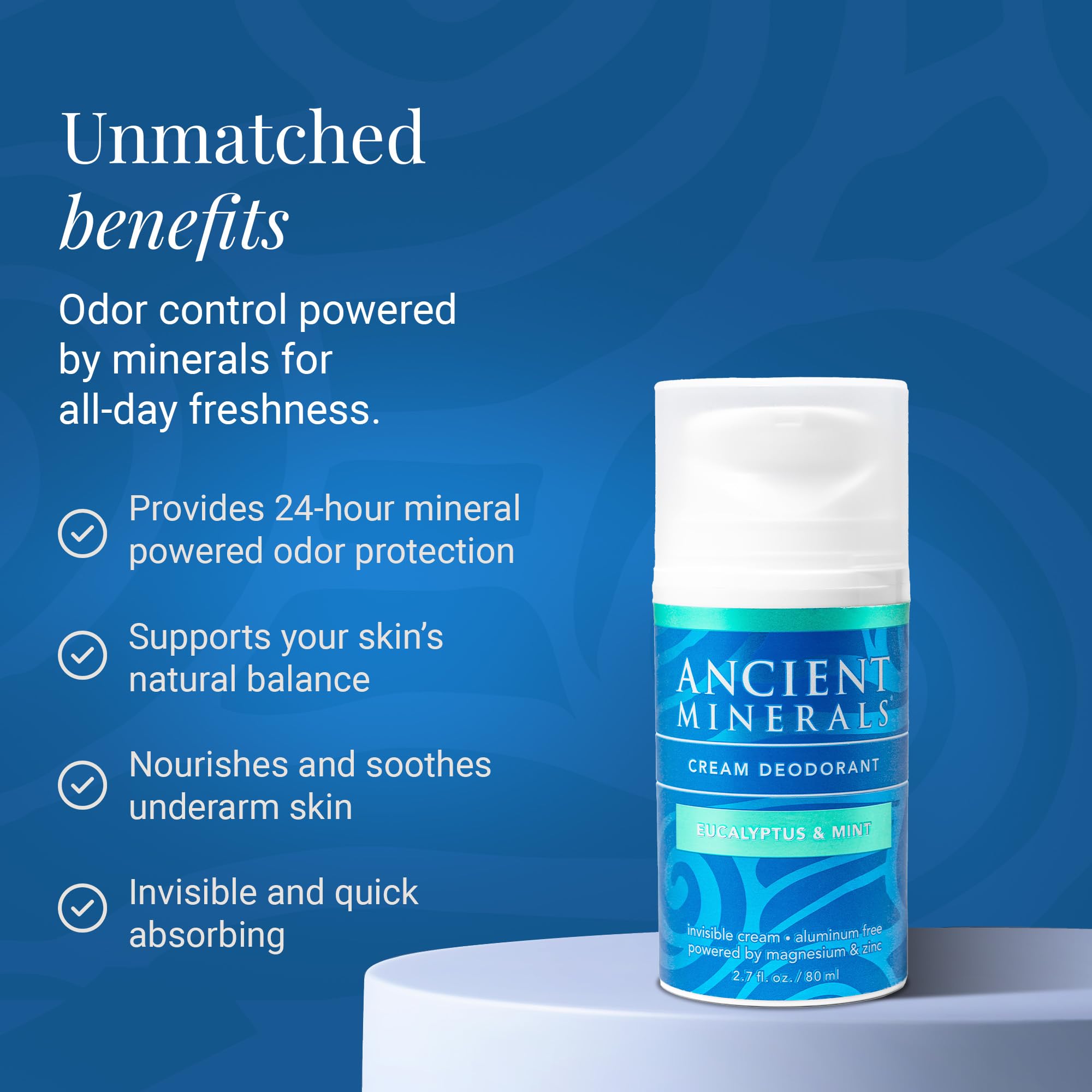 Ancient Minerals magnesium and zinc ingredients for natural odor control