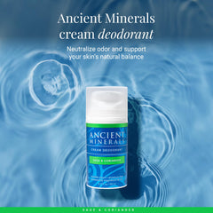 Ancient Minerals natural deodorant cream texture shows quick absorption