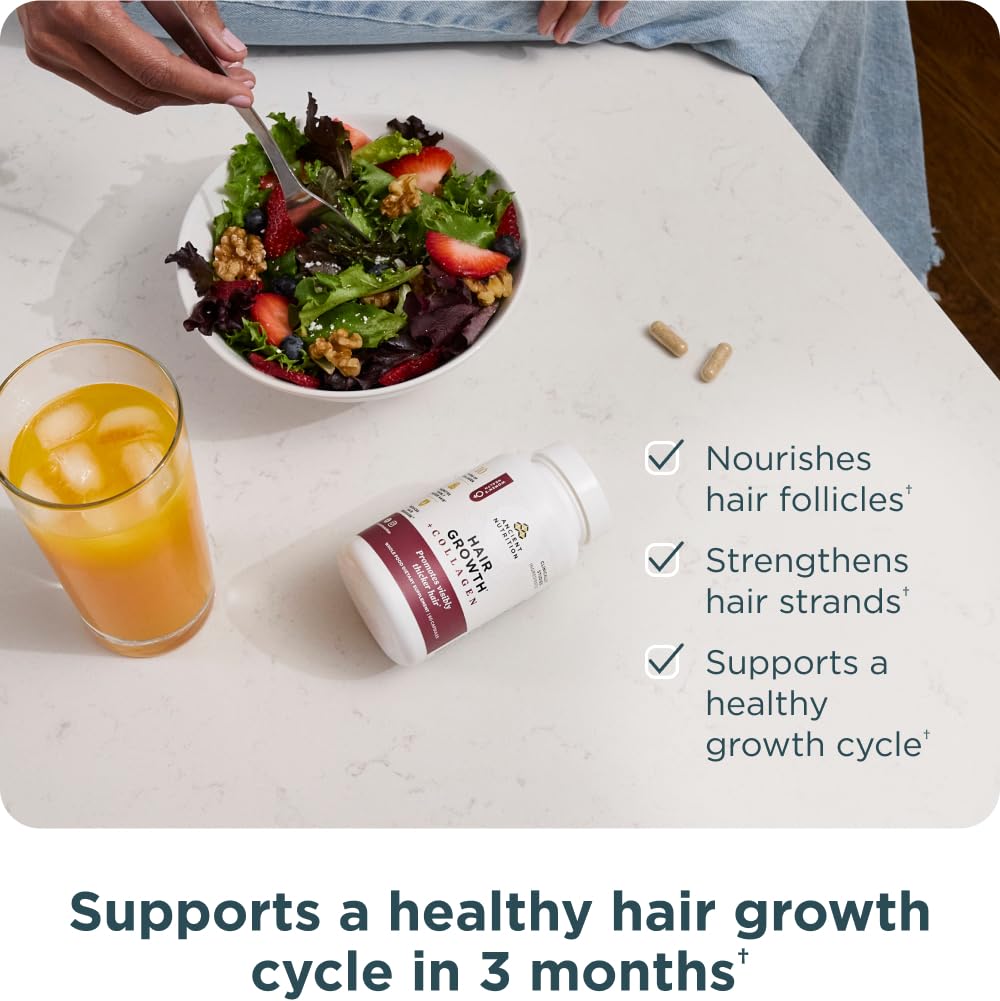 Ancient Nutrition label detail reveals collagen types and superfood blend.