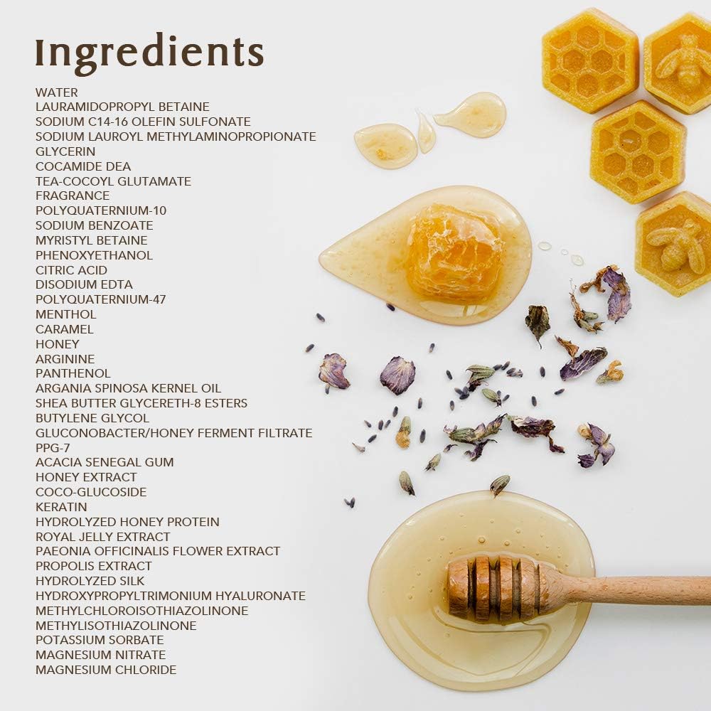 And Honey Argan Oil and Royal Jelly enrich the formula for nourished strands