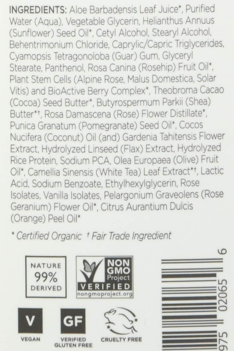 Andalou Naturals 1000 Roses Conditioner texture reveals rich, non-greasy formula