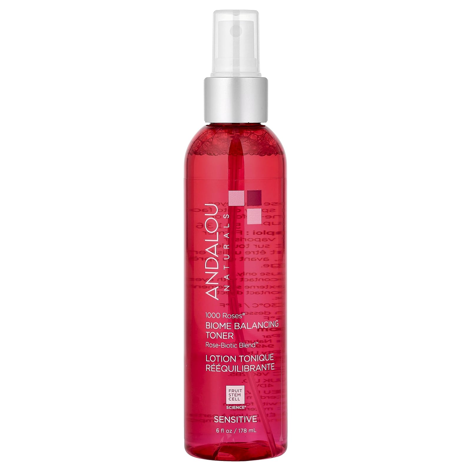 Andalou Naturals 1000 Roses Toner bottle for gentle daily balance