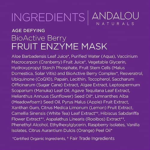 Andalou Naturals BioActive 8 Berry Mask for dry skin softness and improved hydration