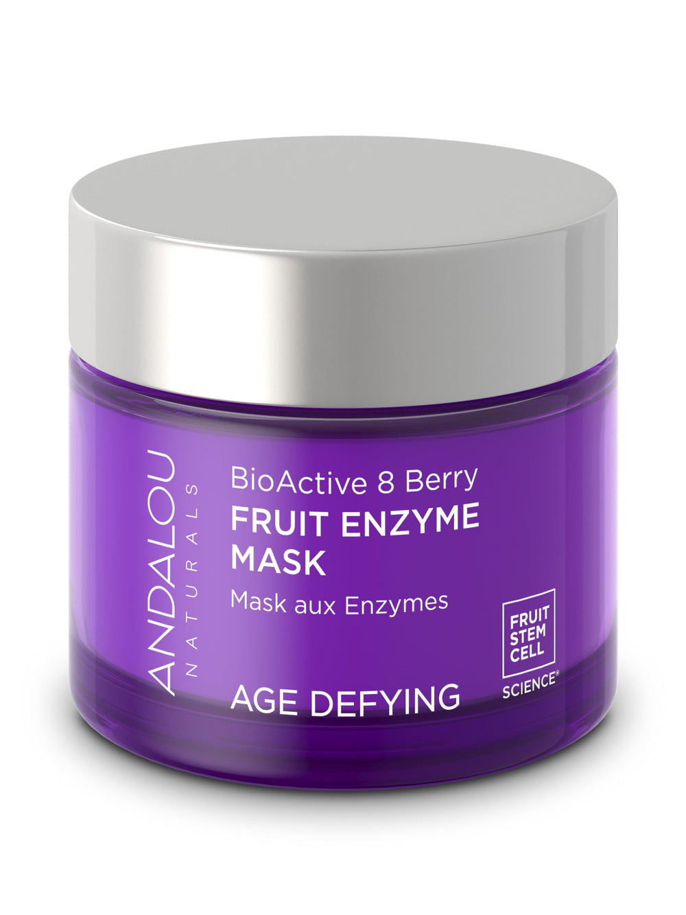 Andalou Naturals BioActive 8 Berry Mask jar close-up showing antioxidant-rich formula for radiant skin
