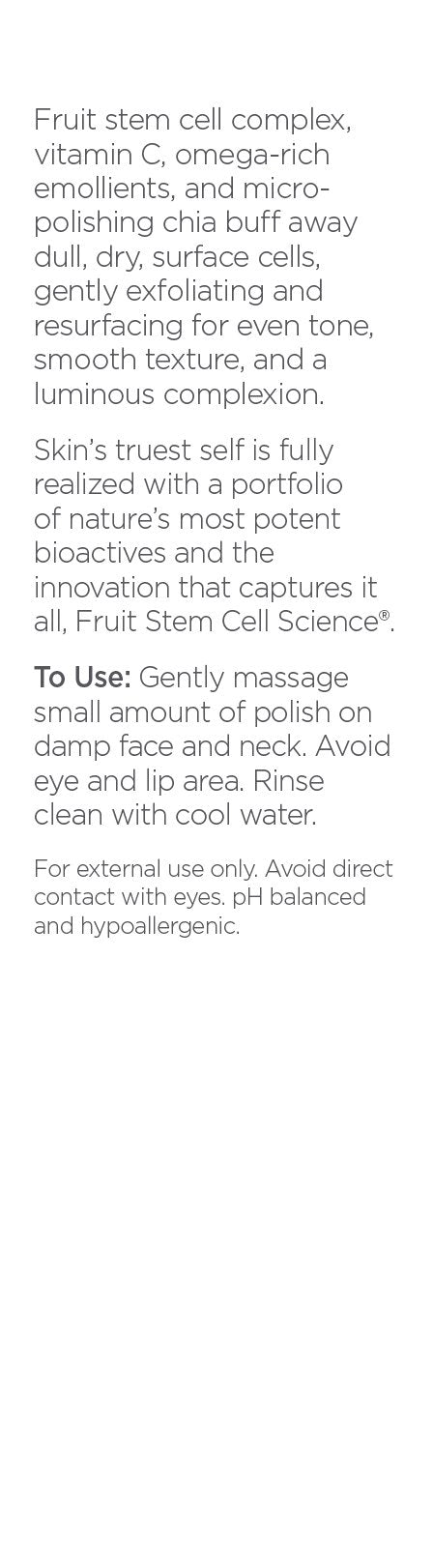 Andalou Naturals Chia Omega Radiant Skin Polish ingredients panel highlights natural components