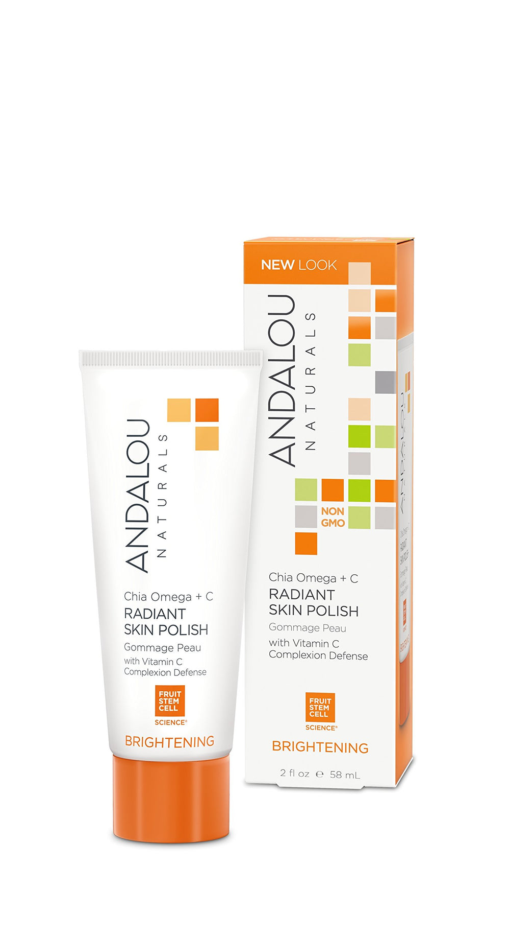 Andalou Naturals Chia Omega Radiant Skin Polish jar showing exfoliating texture