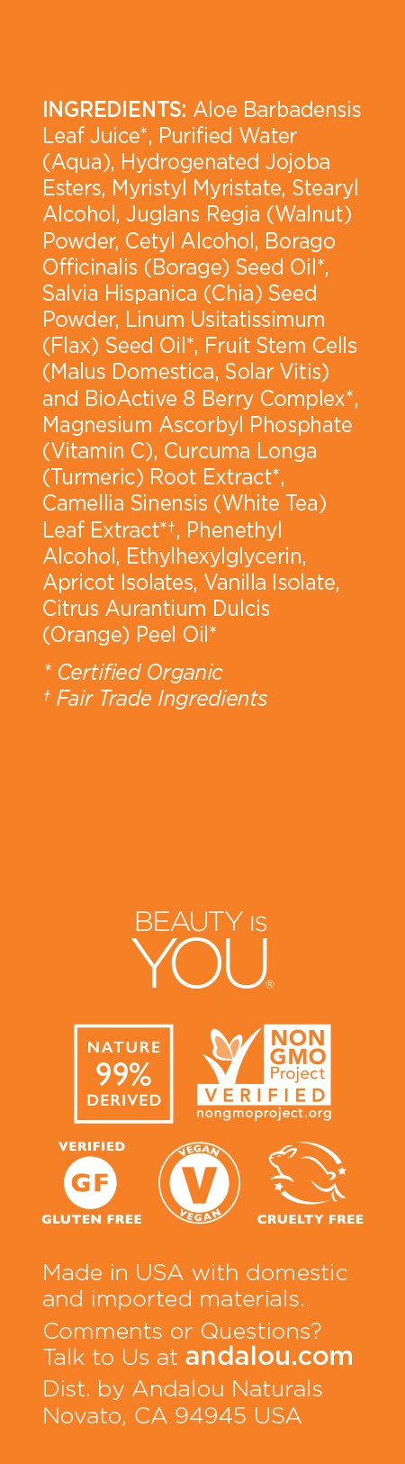 Andalou Naturals Chia Omega Radiant Skin Polish packaging on a clean surface