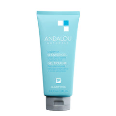Andalou Naturals Clarifying Grapefruit Shower Gel bottle with refreshing citrus aroma for a cleansing moment