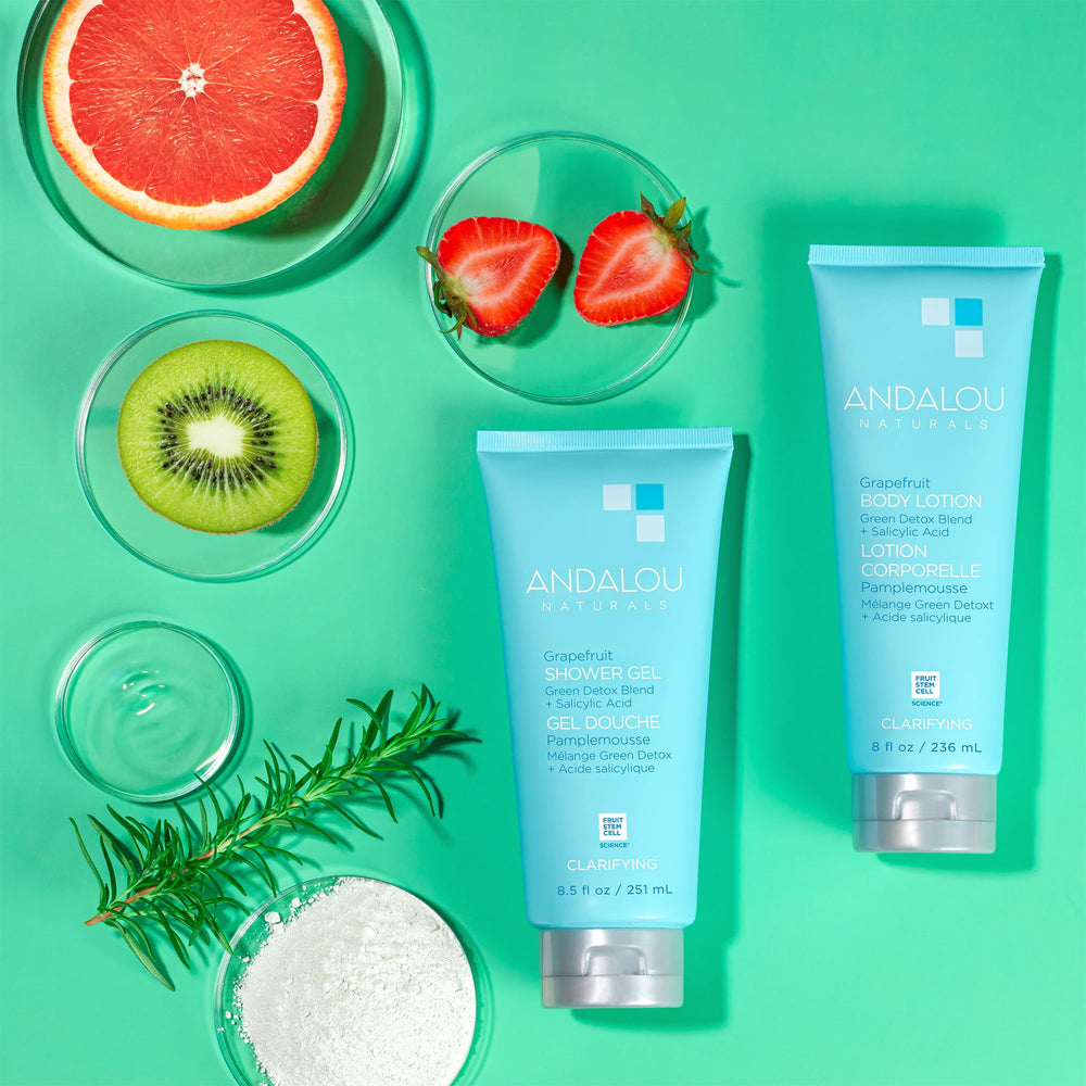 Aroma emphasis of Andalou Naturals Clarifying Grapefruit Shower Gel with grapefruit and green apple notes