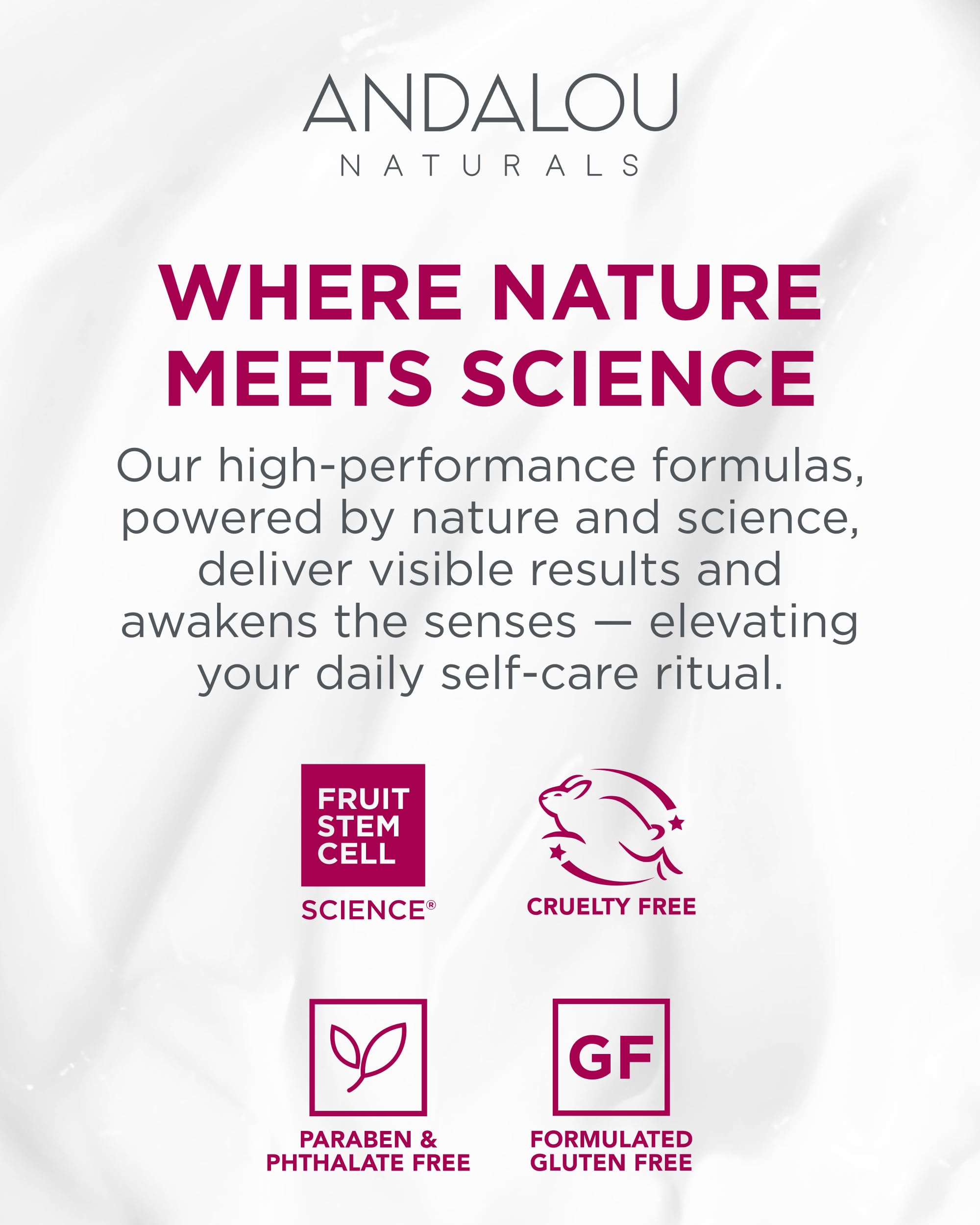 Andalou Naturals cleanser shown as part of a daily AM/PM routine.