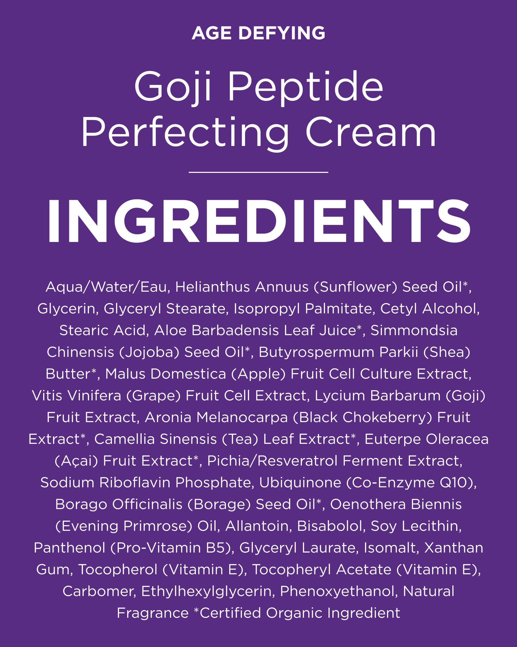 Andalou Naturals Goji Peptide Cream packaging front label