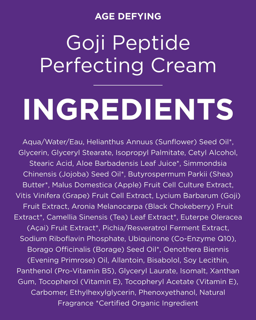 Andalou Naturals Goji Peptide Cream packaging front label