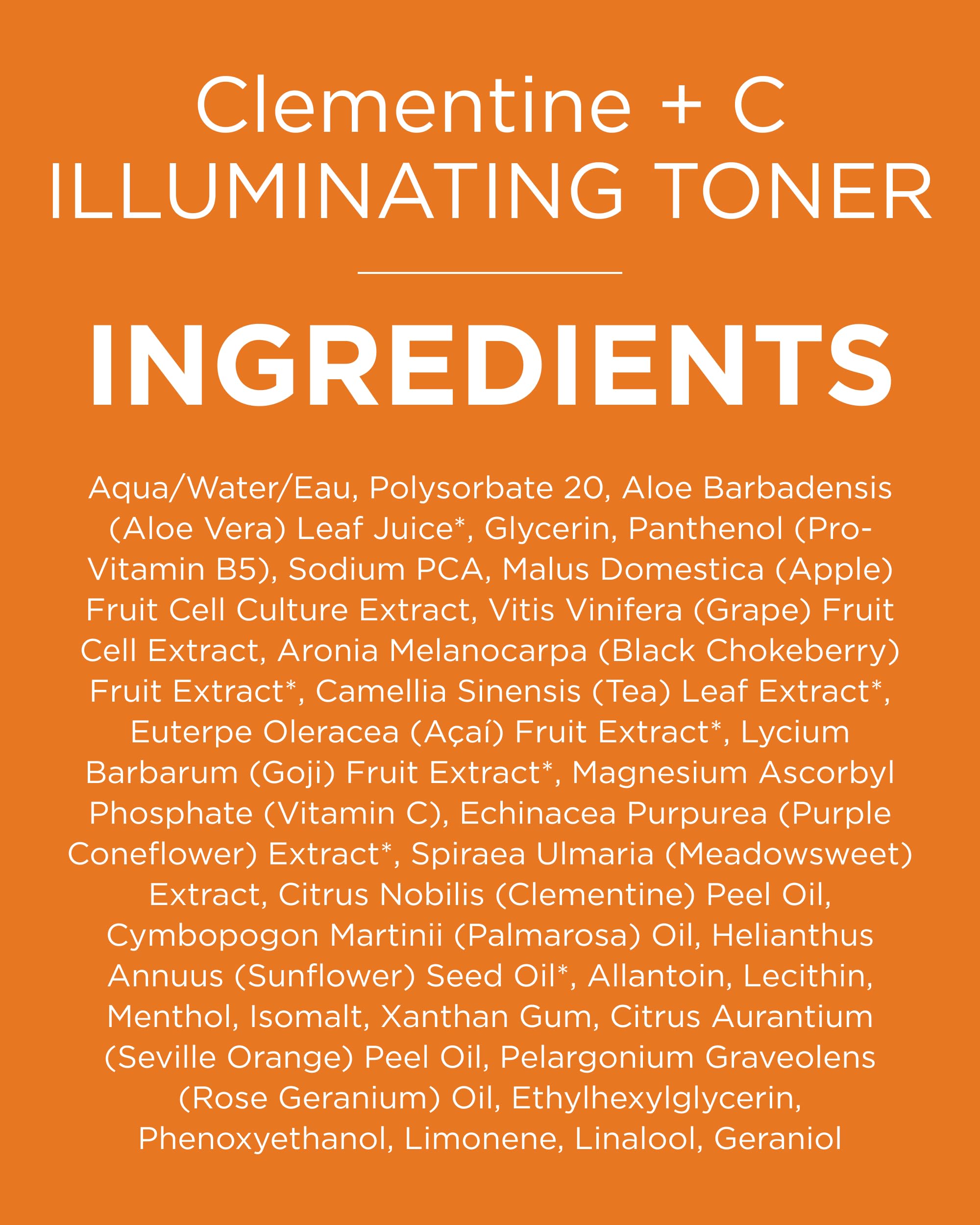 Andalou Naturals Illuminating Toner Clementine Vitamin C glass bottle on vanity.