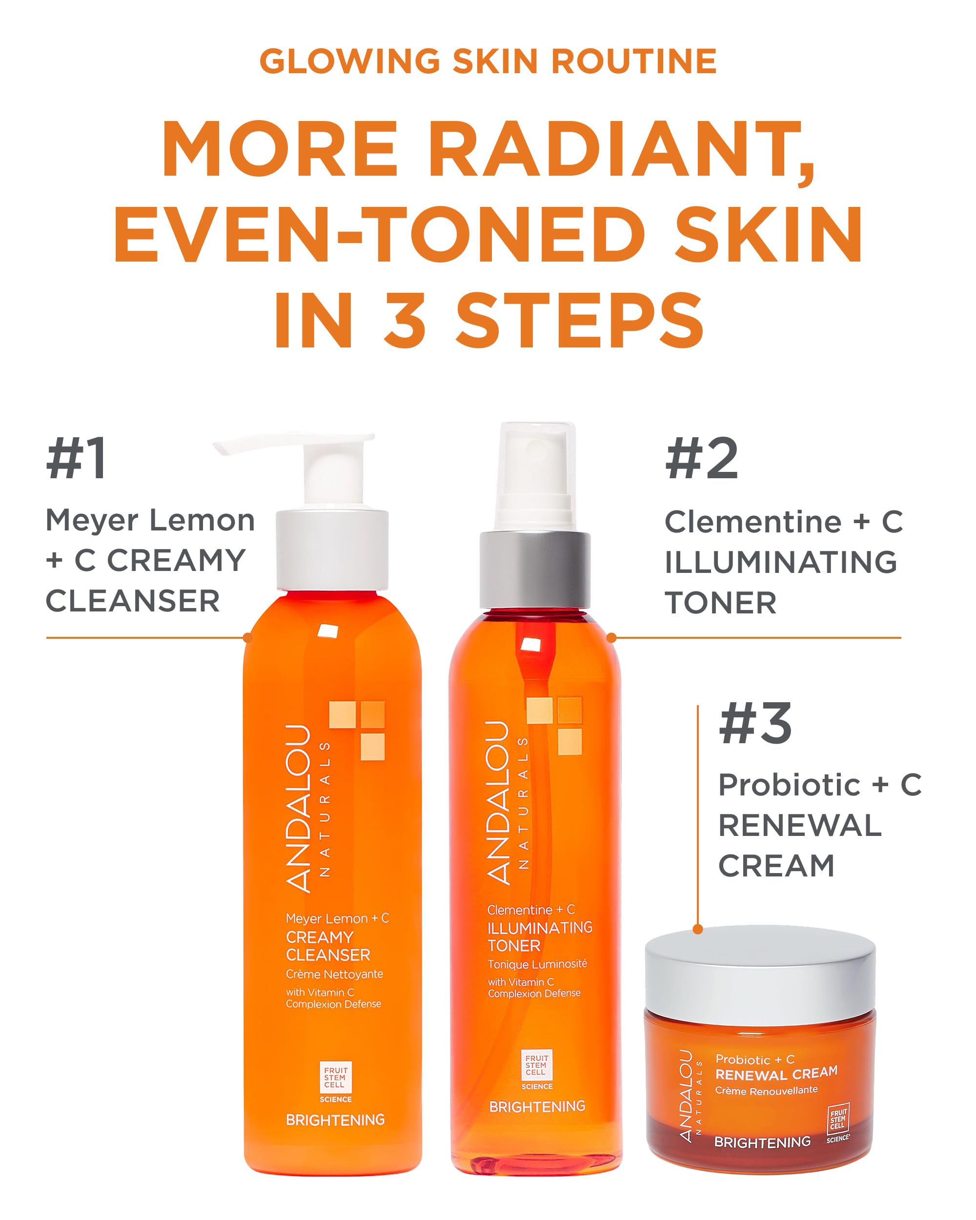 Andalou Naturals Illuminating Toner Clementine Vitamin C ingredients closeup highlights natural freshness.