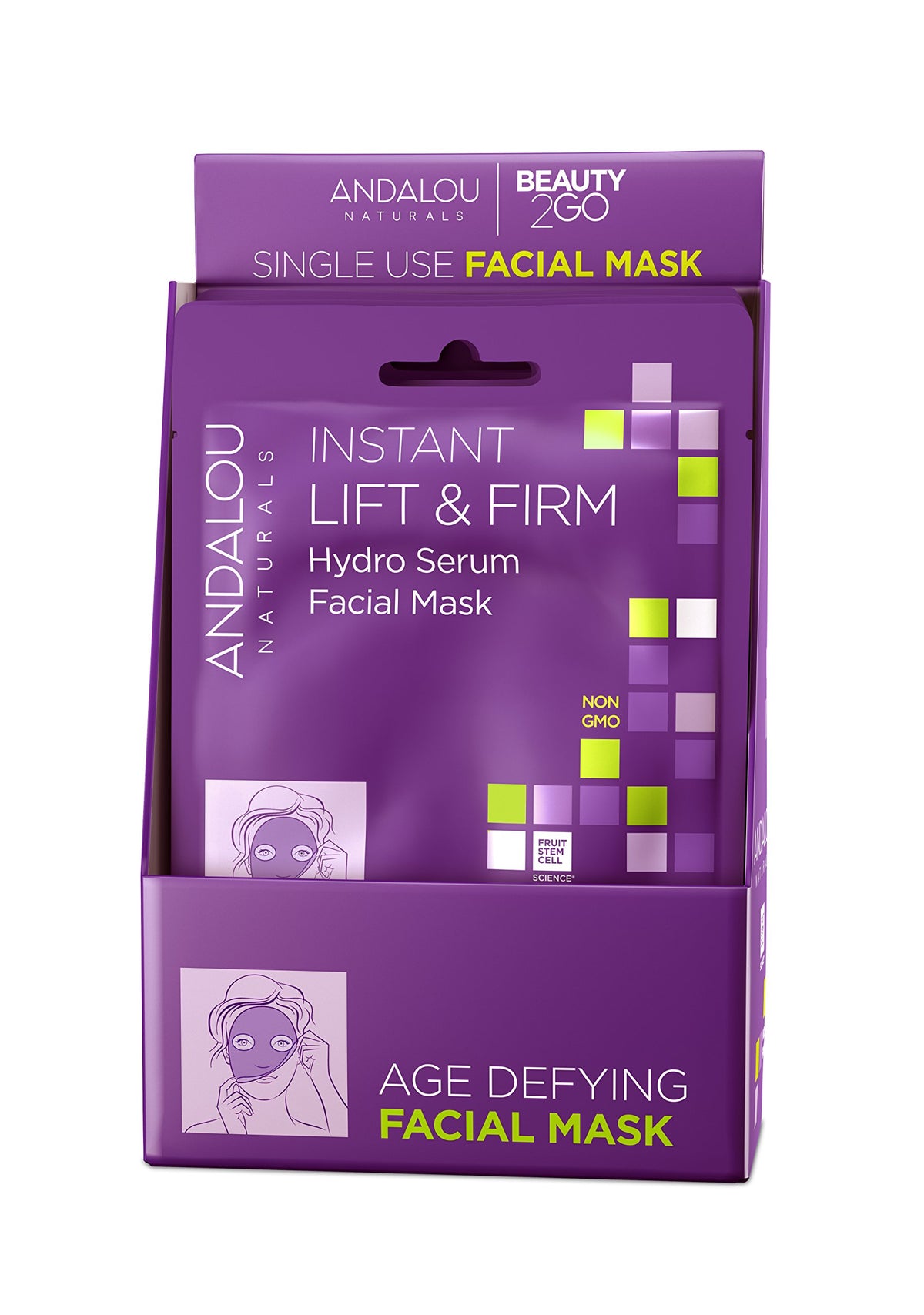 Andalou Naturals Instant Lift & Firm mask front view delivering hydration and radiance
