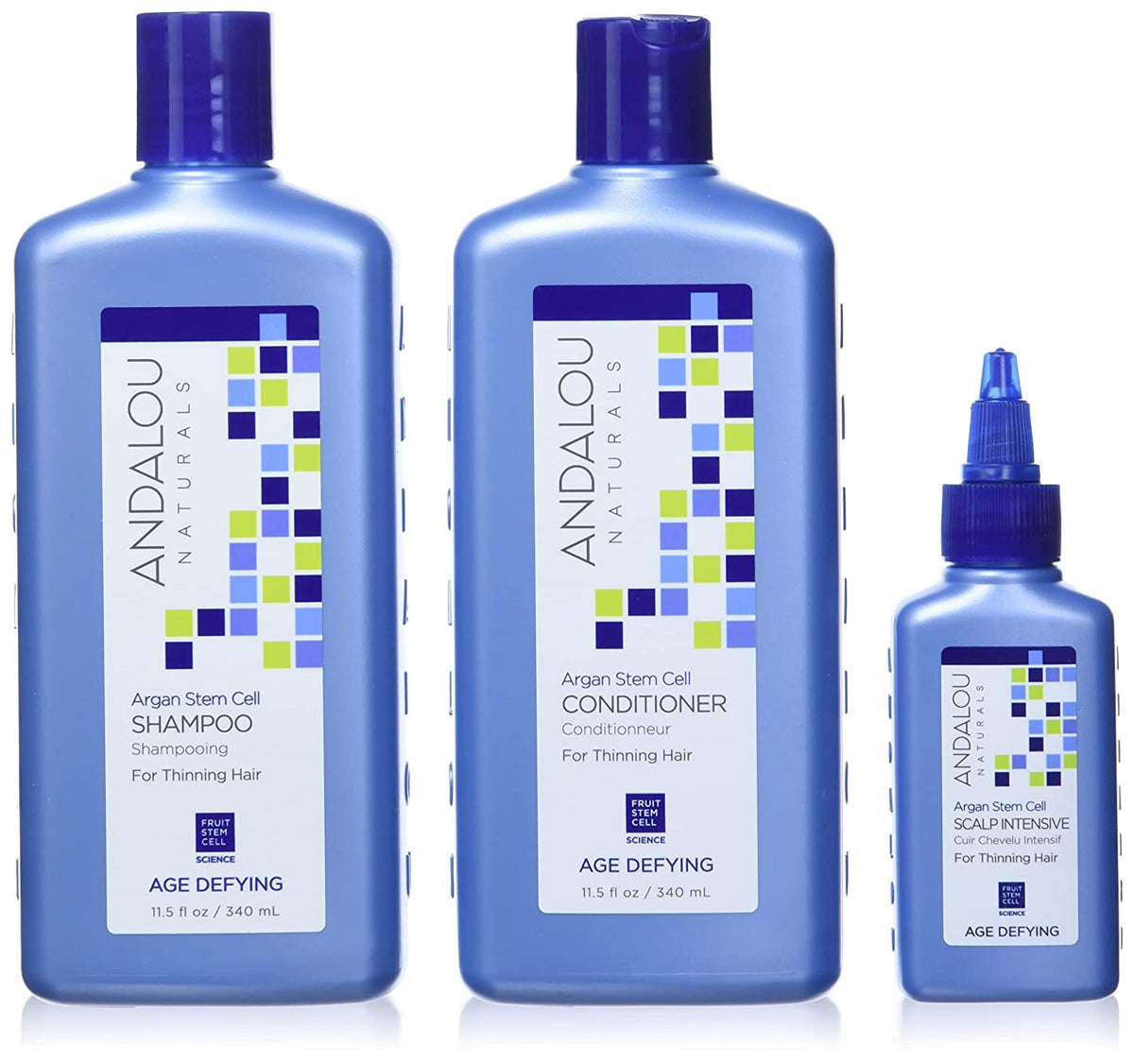 Andalou Naturals Age Defying shampoo bottle showing sulfate free cleansing for hair health