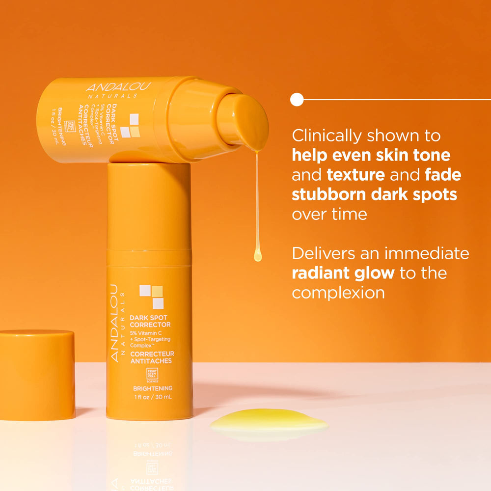 Andalou Naturals – texture sérum appliquée sur le visage pour hydratation.