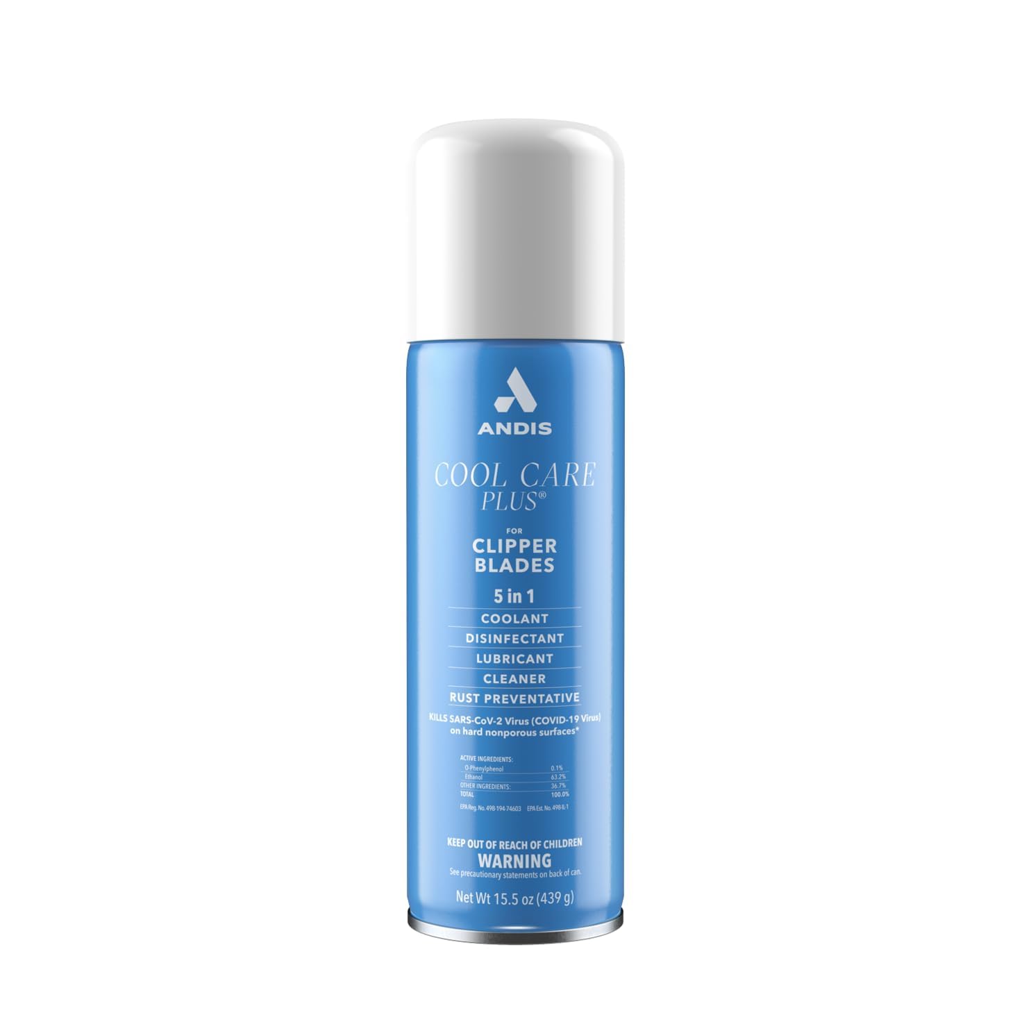 Andis Cool Care Plus blades aerosol can held for quick blade maintenance