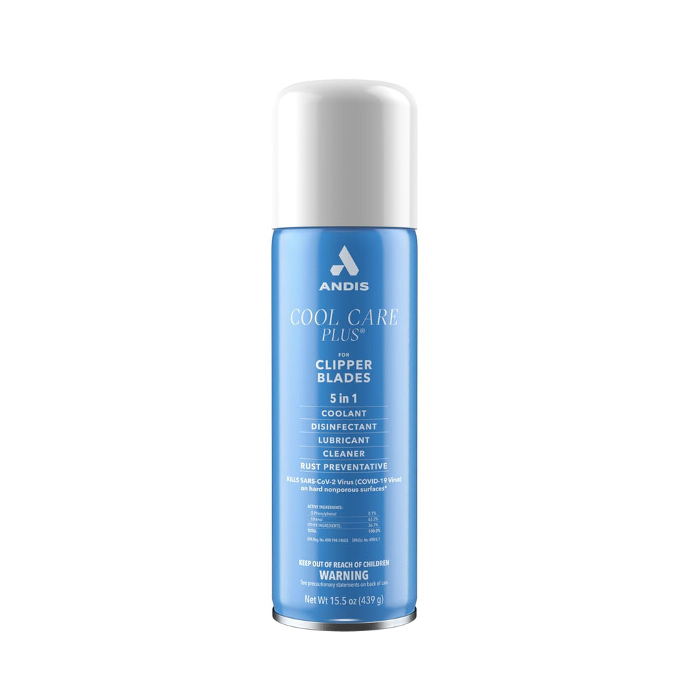 Andis Cool Care Plus blades aerosol can held for quick blade maintenance