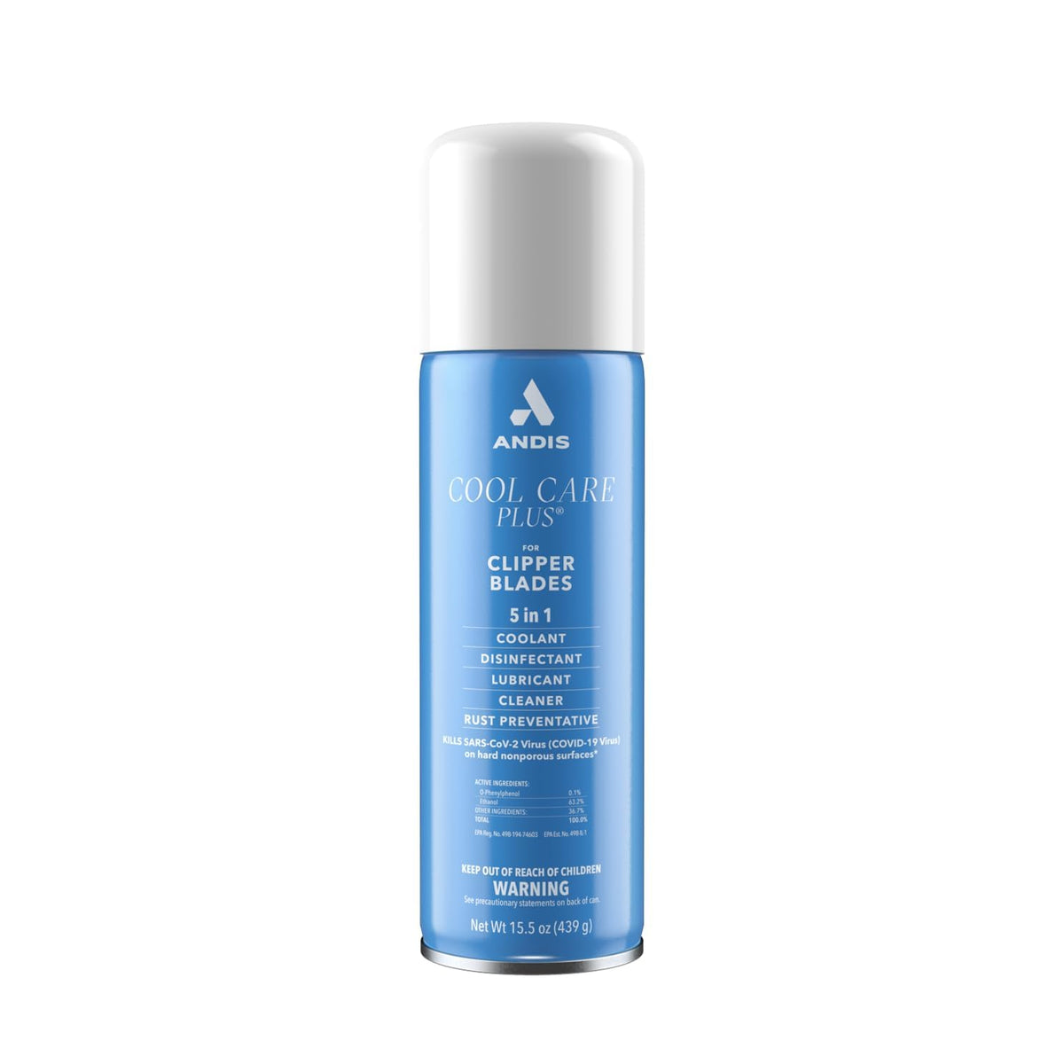 Andis Cool Care Plus blades aerosol can held for quick blade maintenance