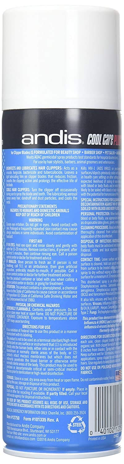 Andis DPD Cool Care Plus 5 in 1 applied on blades for smoother cuts